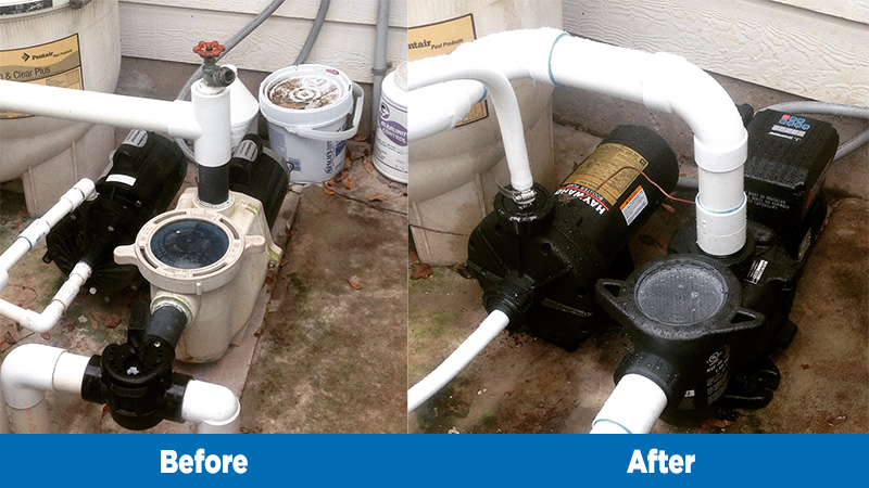 Pool Pump Before and After Install