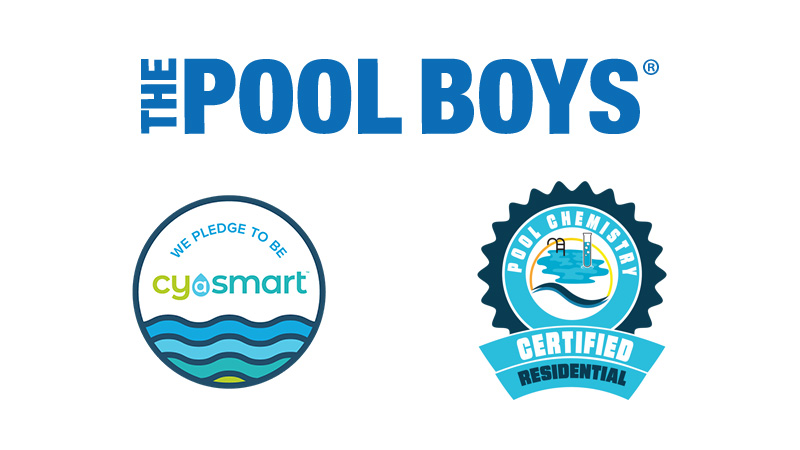 The Pool Boys CYA Smart Alliance and Pool Chemistry Certified Residential logos