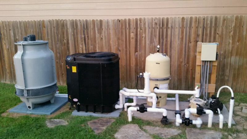 New Pool Equipment Install with Pool Chiller and Heat Pump