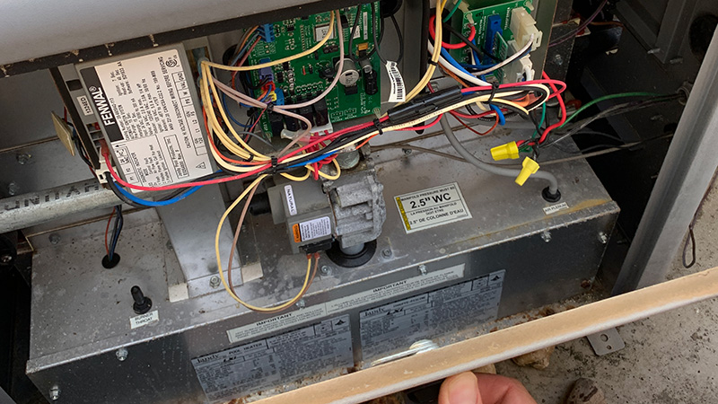 visual inspection of pool heater control board