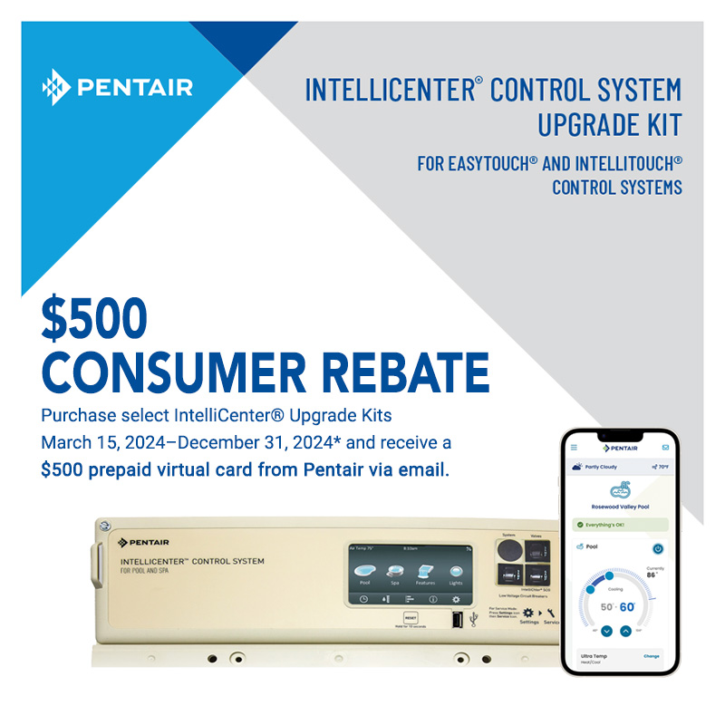 Pentair intelliCenter upgrade kit $500 rebate ad