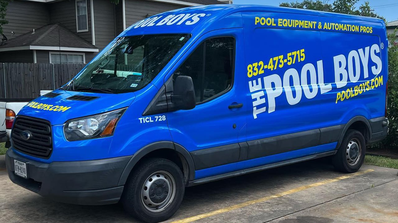 The Pool Boys Equipment Repair Van in Blue